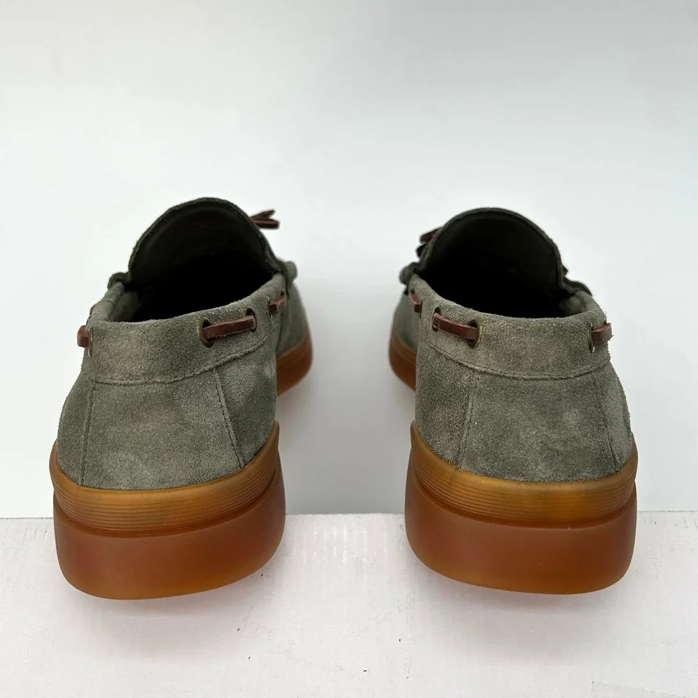 ALDO Bazzz Mens Loafer Size 9.5 Olive Green Suede Boat Shoes Pillow Walk NEW